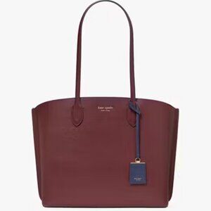 KATE SPADE NY Handbag Suite Large Work Tote Purse Bag Cordovan Maroon Multi NWT